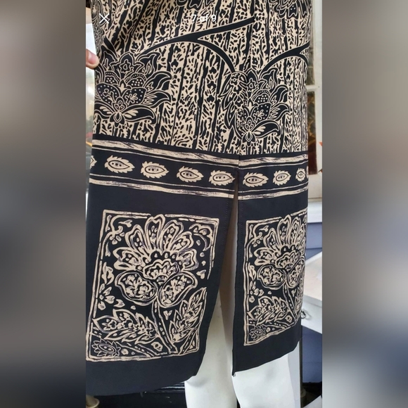 VTG Studio 1 Brown Black Floral Buttons Down Tunic Top / Dress Size 18 - Picture 4 of 9